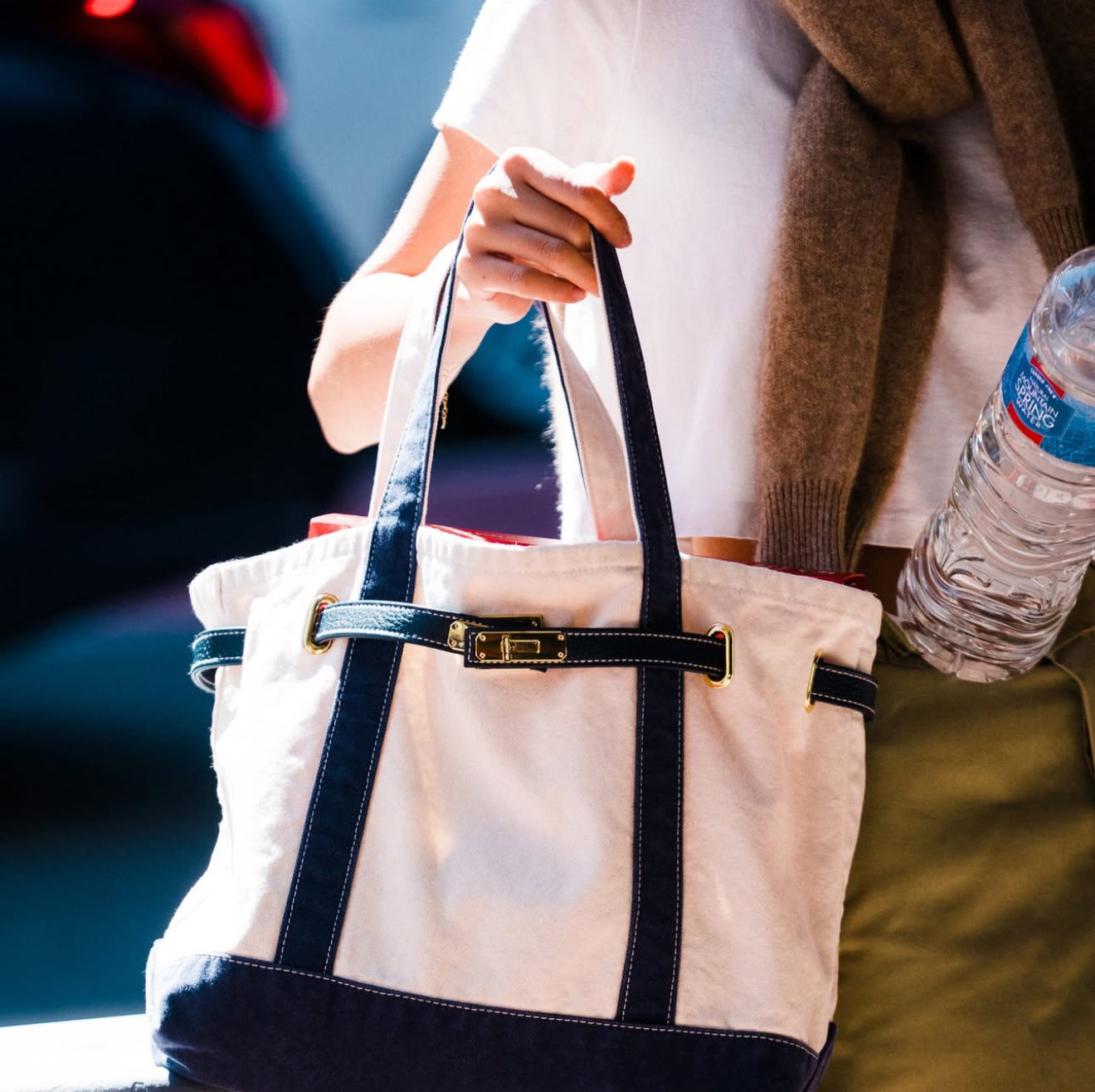 Sac cabas Lux Boat noir et beige